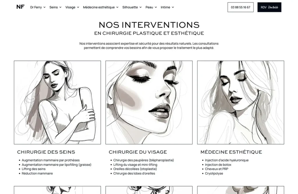 Refonte du site du Dr Ferry - Chirurgie esthétique 3 Desktop 2 Ferry