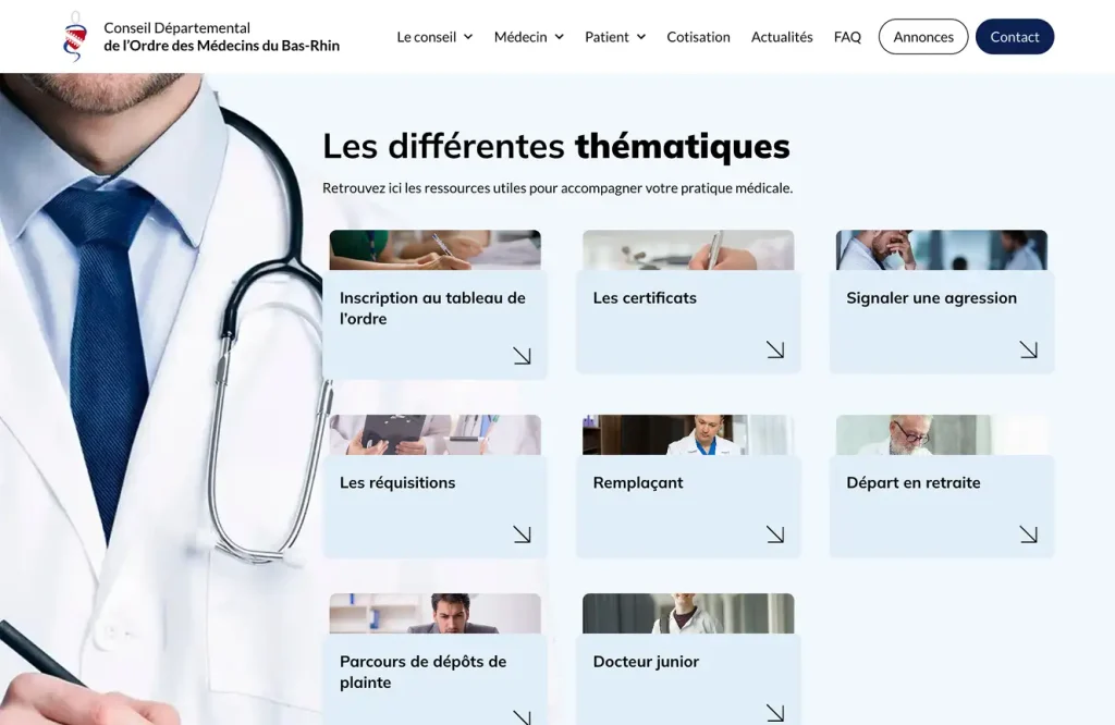 Refonte du site du conseil départemental de l'ordre des médecins 67 2 Site du CDOM67