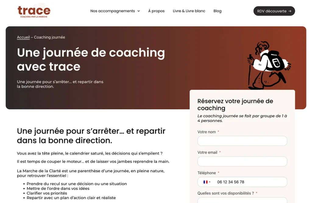 Création du site Trace 2 Page site web Trace