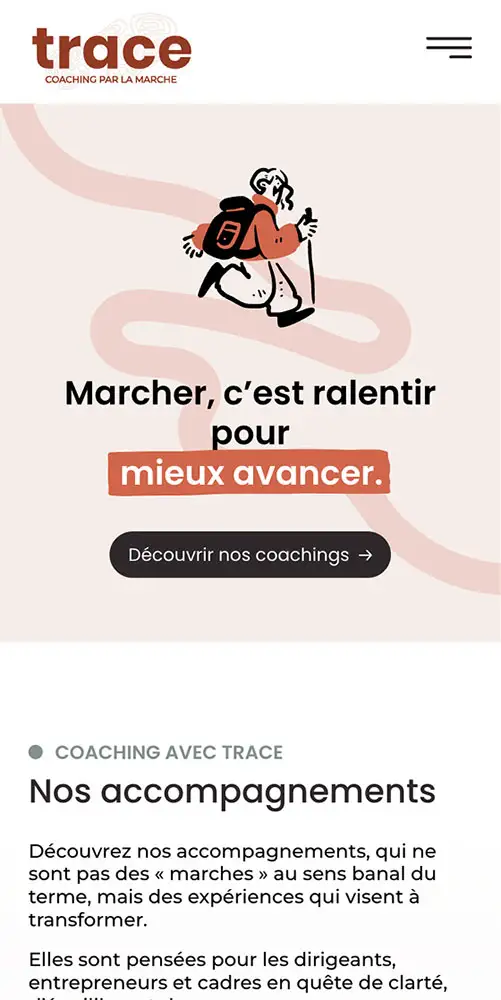 Création du site Trace 4 Version mobile Trace