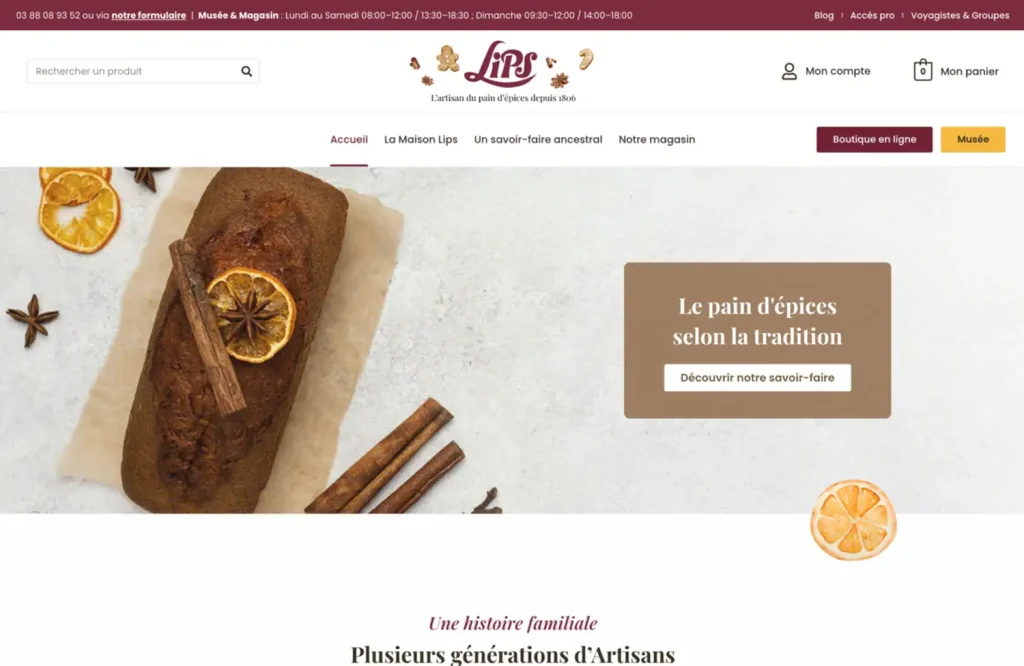 Optimisation du site Lips Pain d'épices 1 Page accueil Lips
