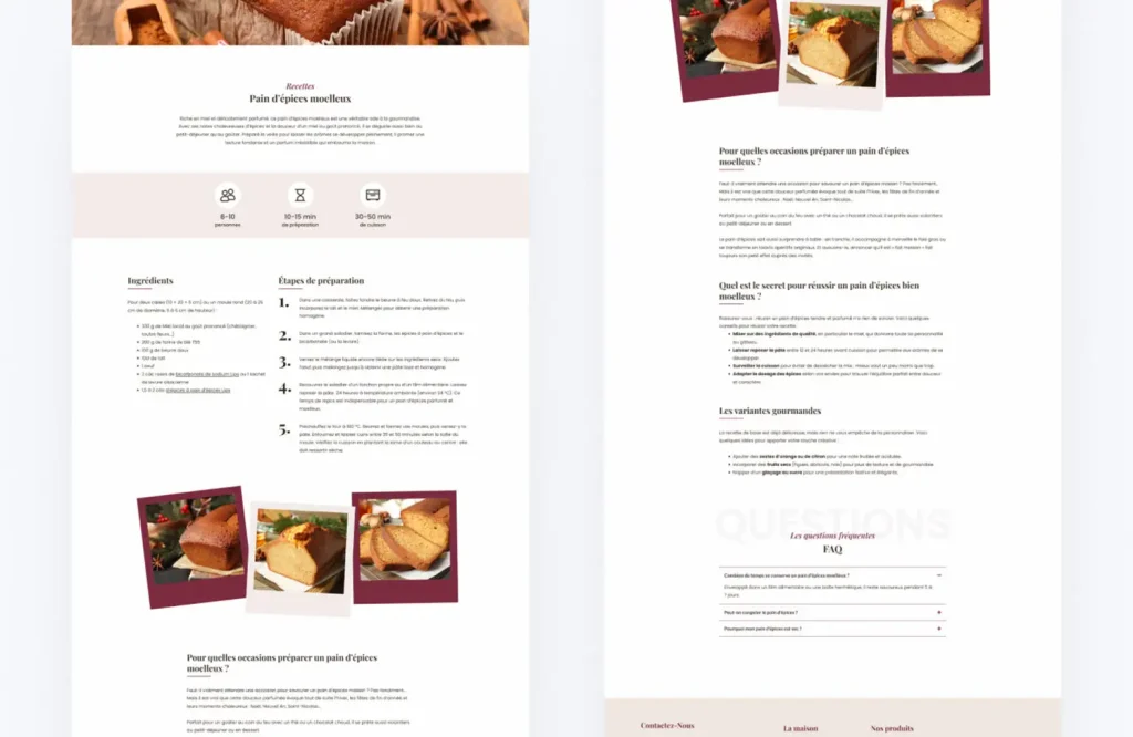 Optimisation du site Lips Pain d'épices 2 Page recette Lips
